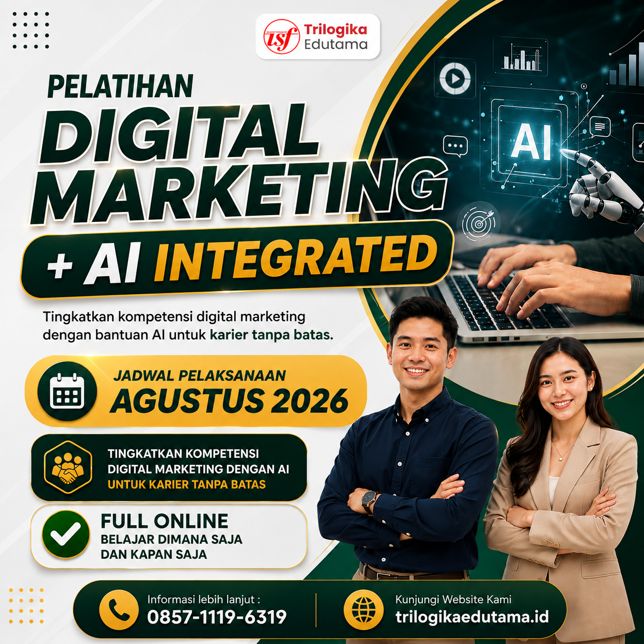 PROMO KEMERDEKAAN!!! FULL CLASS PROJECT BASED LEARNING  AI INTEGRATED + DIGITAL MARKETING AGUSTUS 2026